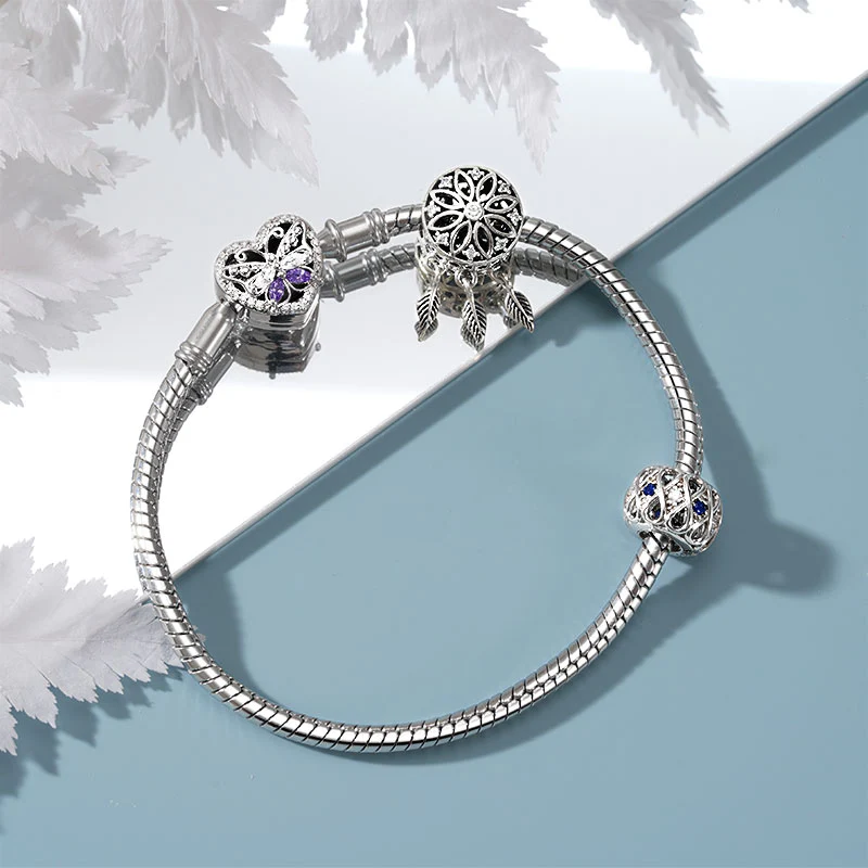 Gnoce Heart Butterfly Engravable Snake Chain Bracelet - Image 3