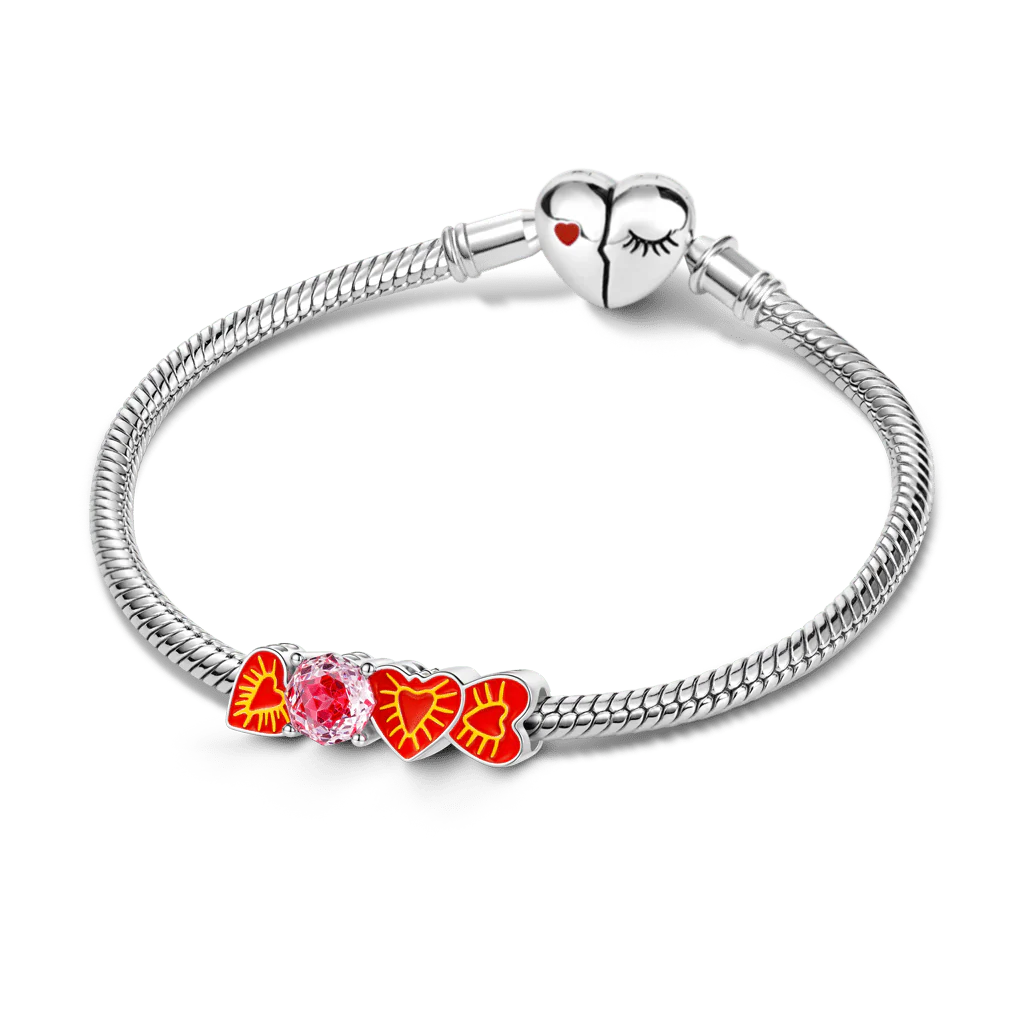 Gnoce  Heart Charm Platinum-plated Silver Blend - Image 3