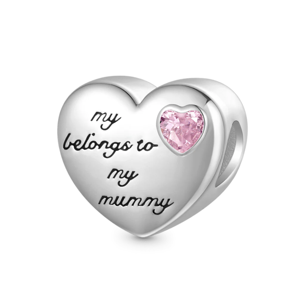 Gnoce Heart Charm Platinum-plated Silver Blend