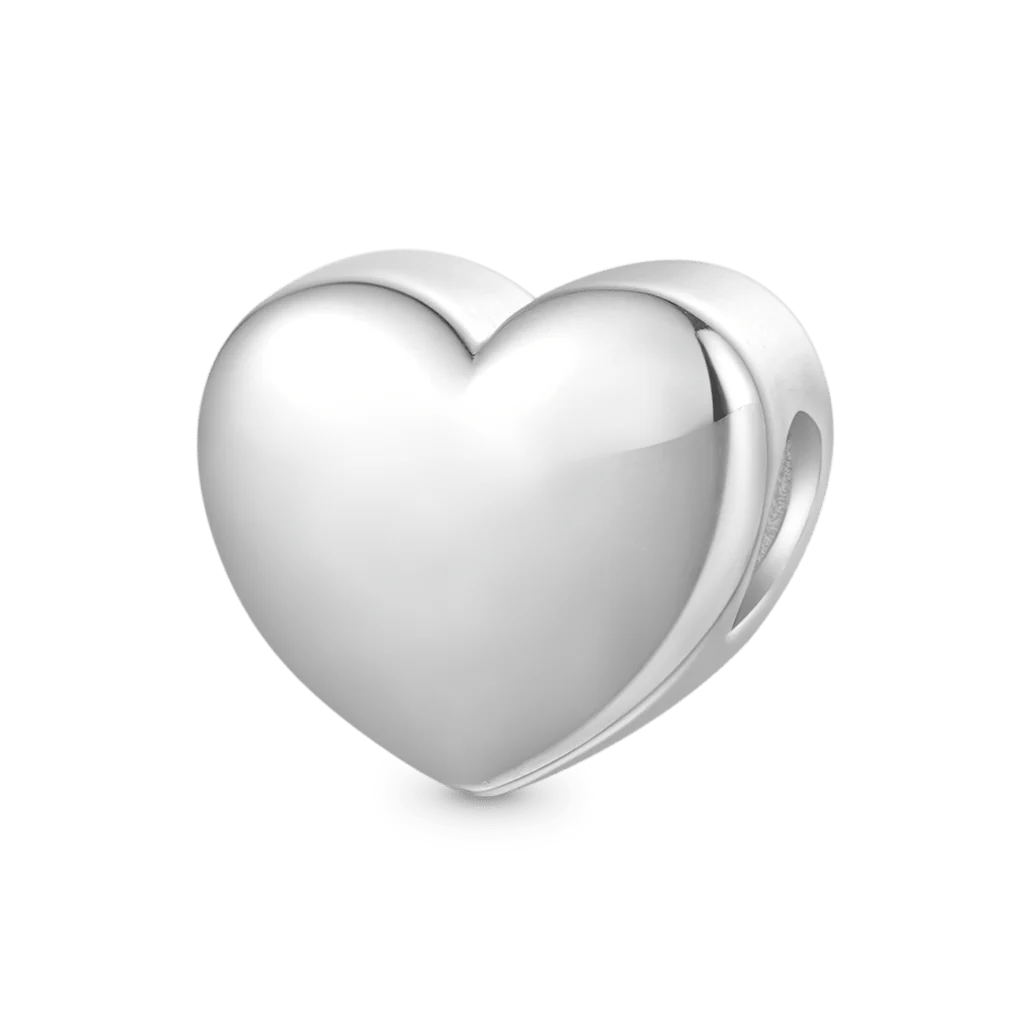 Gnoce Heart Charm Platinum-plated Silver Blend - Image 2