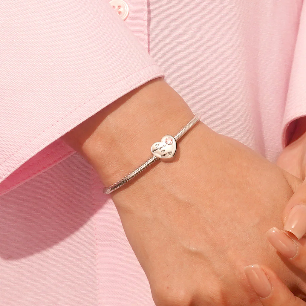 Gnoce Heart Charm Platinum-plated Silver Blend - Image 5