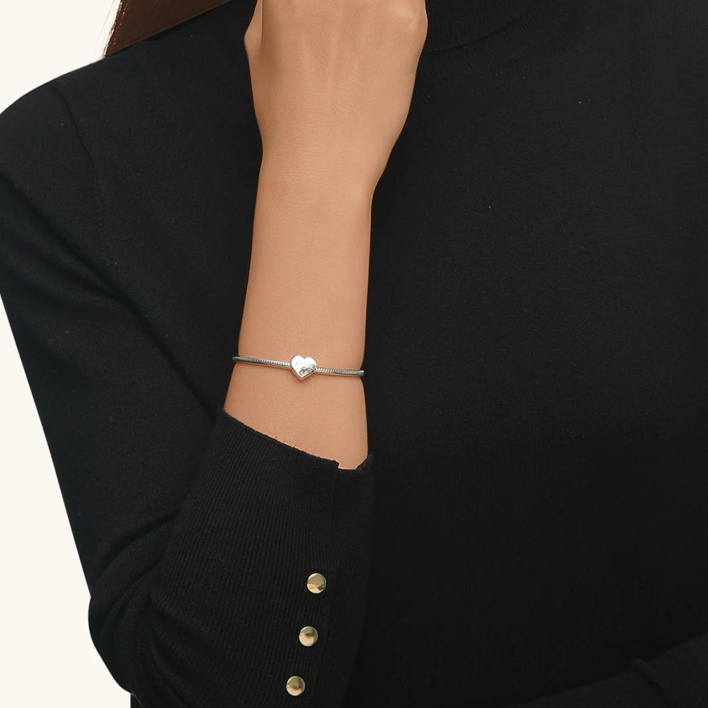 Gnoce Heart Engravable Charm Platinum-plated Silver Blend - Image 6