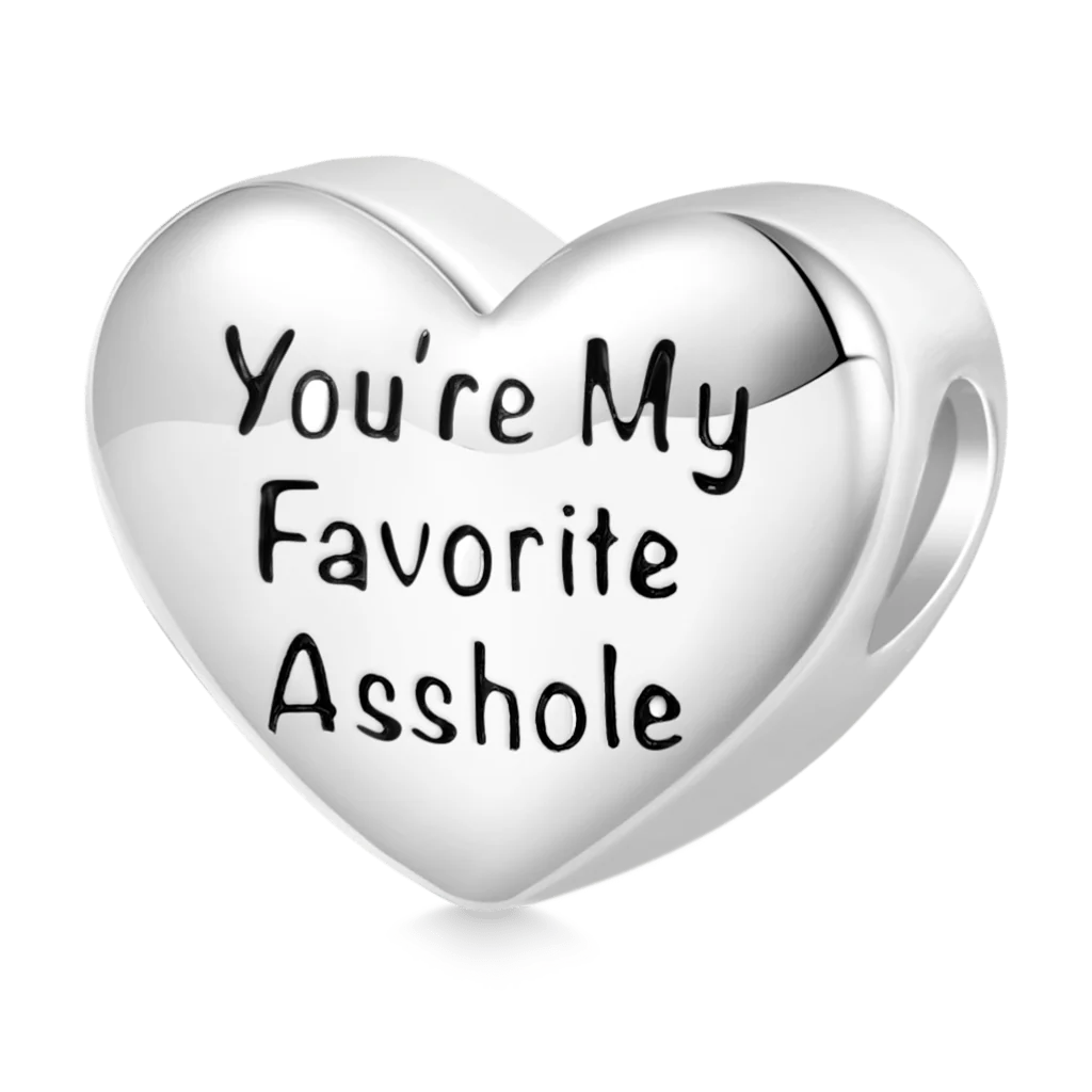 Gnoce Heart Engravable Charm Platinum-plated Silver Blend - Image 2