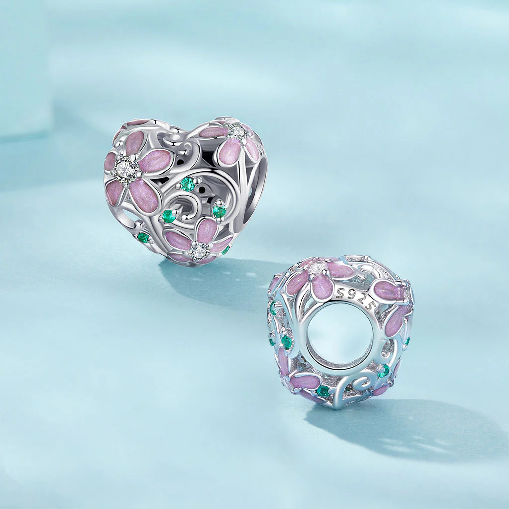 Gnoce Heart Flower Vine Charm - Image 3