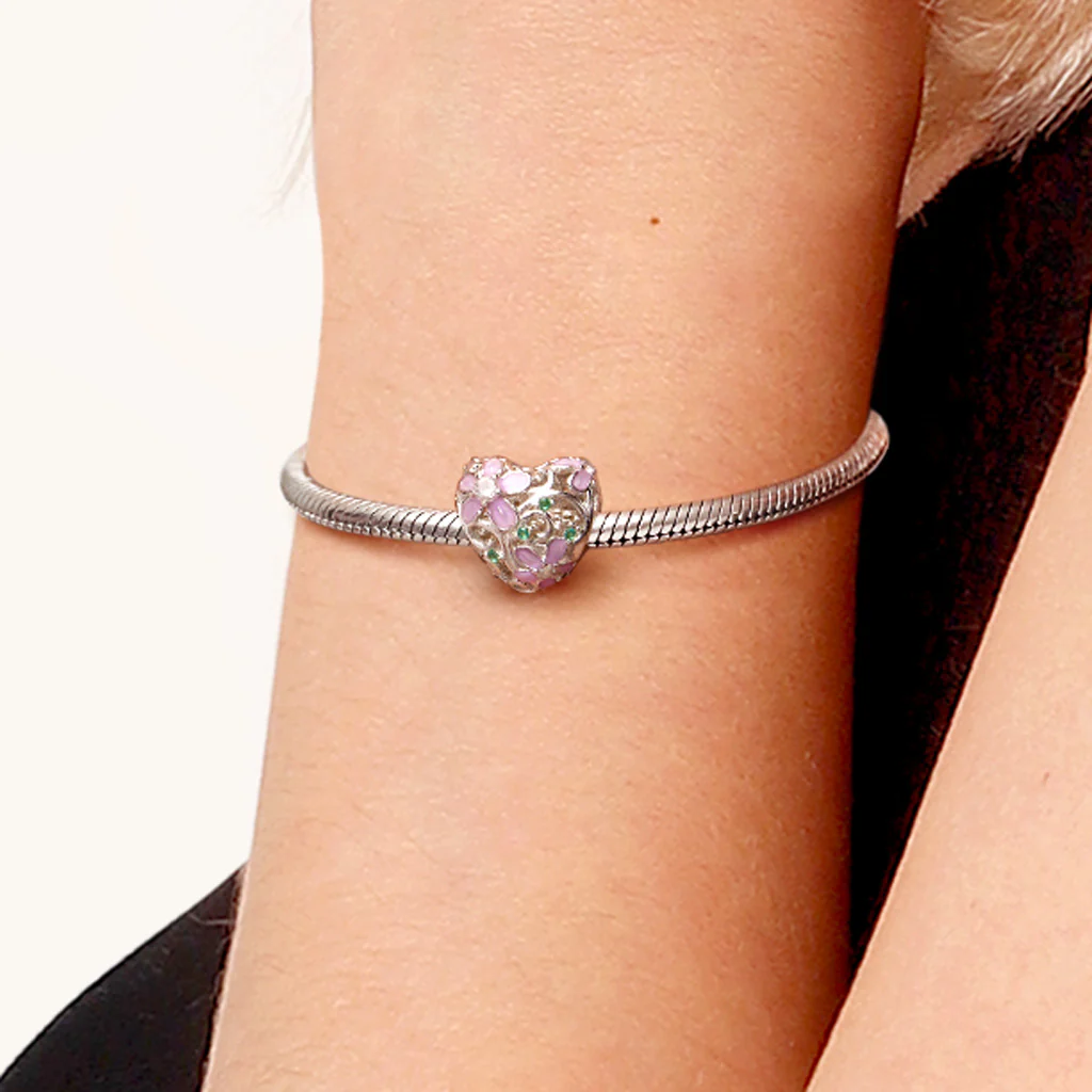Gnoce Heart Flower Vine Charm - Image 5