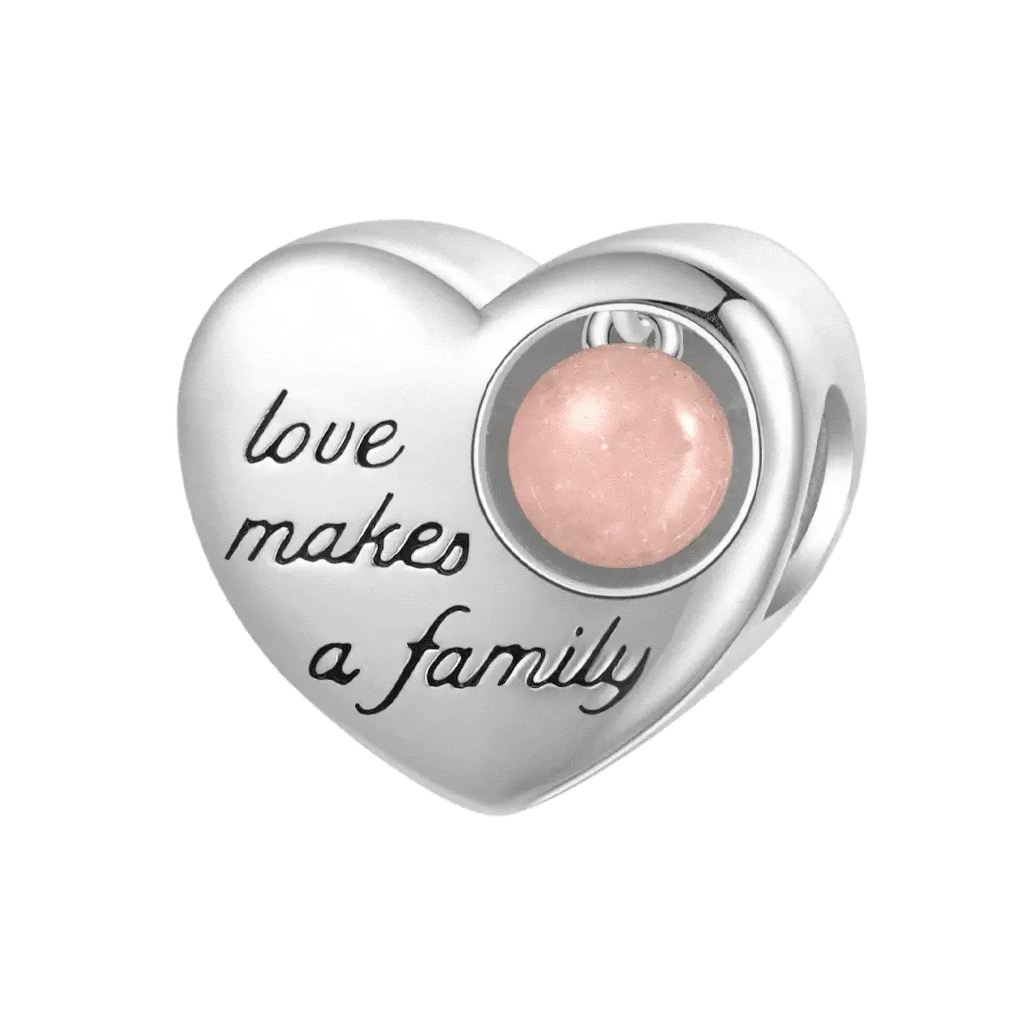 Gnoce Heart Glow-in-the-Dark Charm Platinum-plated Silver Blend