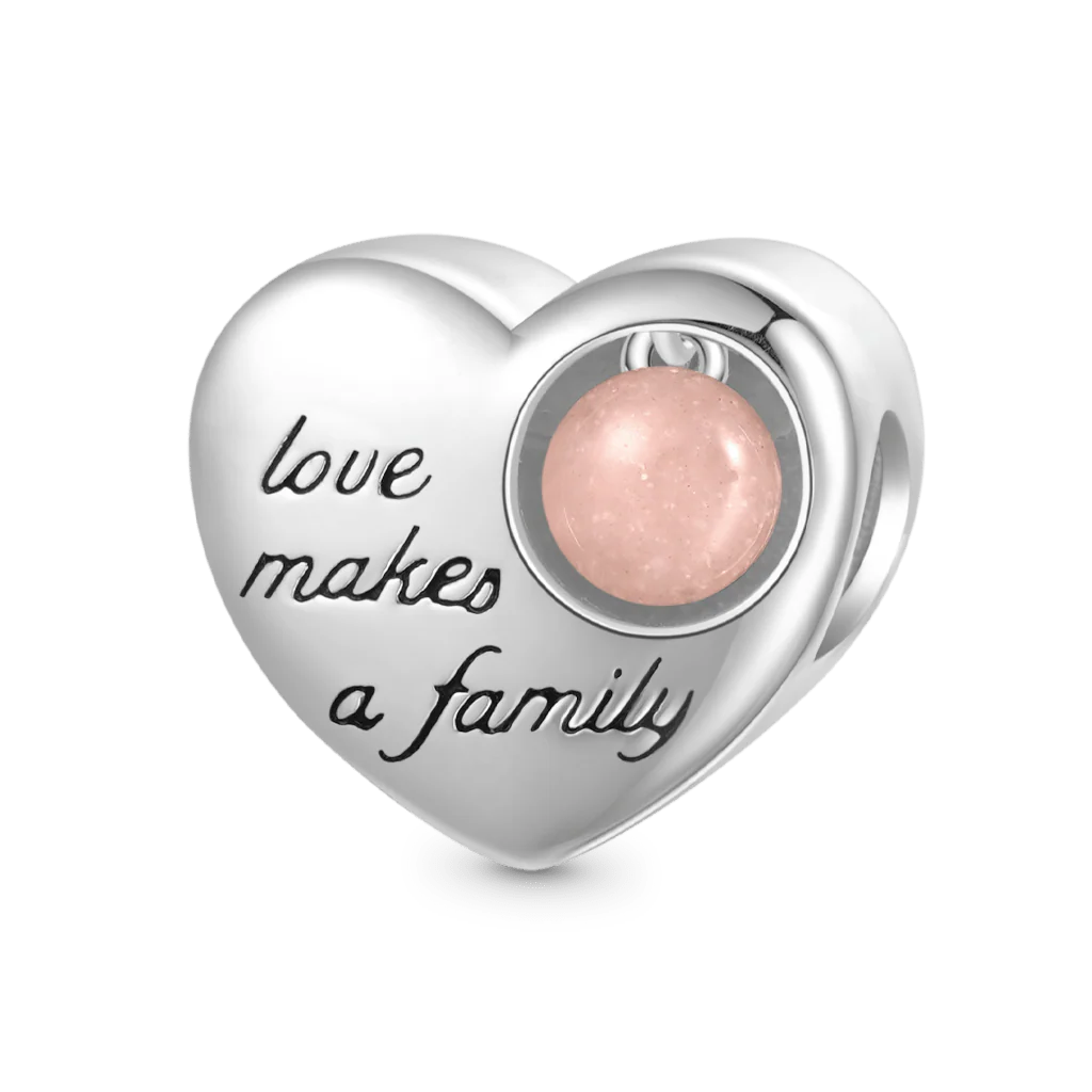Gnoce Heart Glow-in-the-Dark Charm Platinum-plated Silver Blend - Image 2