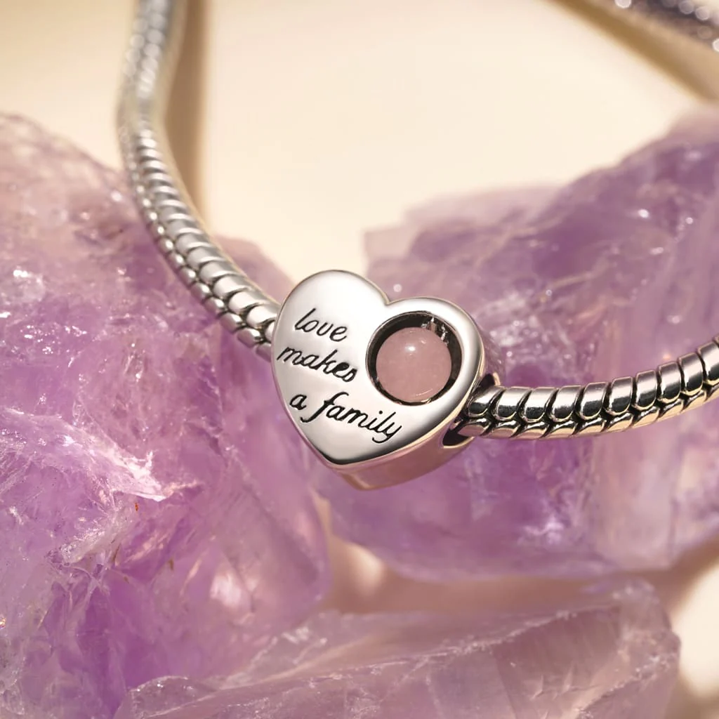Gnoce Heart Glow-in-the-Dark Charm Platinum-plated Silver Blend - Image 4