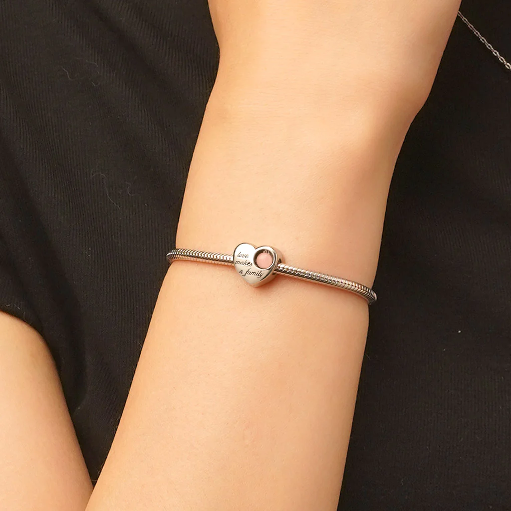 Gnoce Heart Glow-in-the-Dark Charm Platinum-plated Silver Blend - Image 6