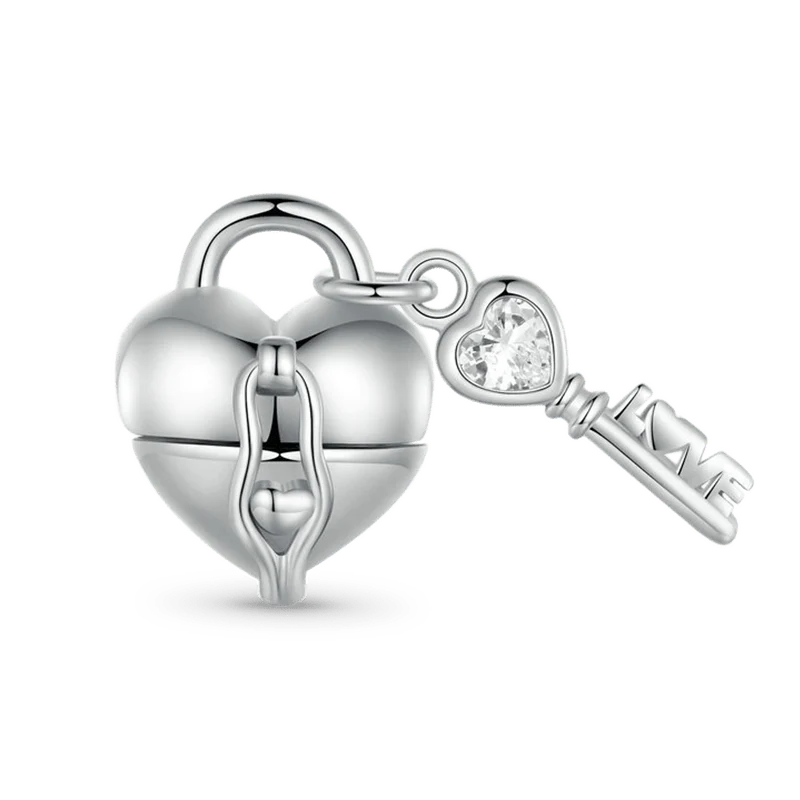 Gnoce Openable Heart Lock Key Pendant Dangle Charm