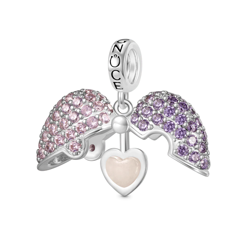 Gnoce Engravable Heart Locket Glow-in-the-Dark Charm Platinum-plated Silver Blend - Image 3