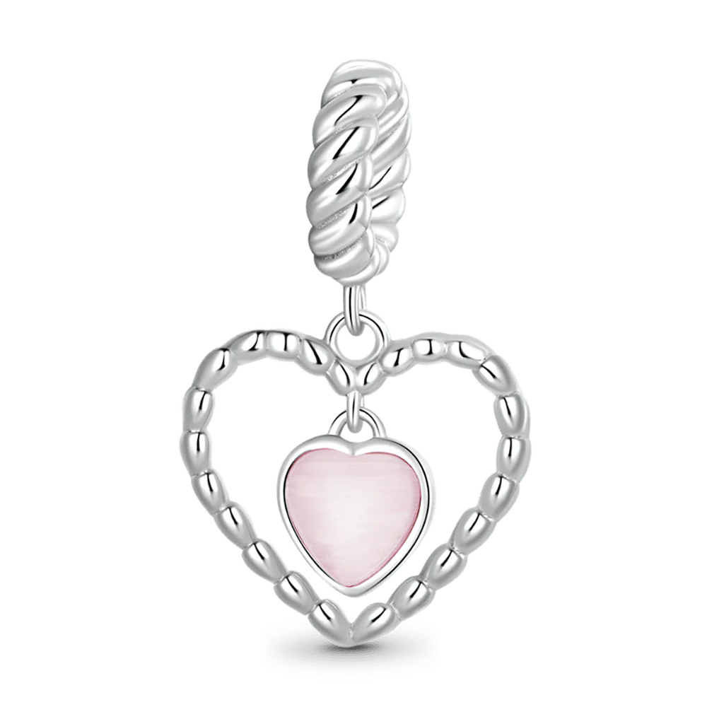 Gnoce Pink Heart Love Pendant Dangle Charm