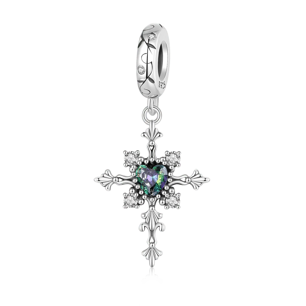 Gnoce Heart of Darkness Cross Pendant Dangle Charm