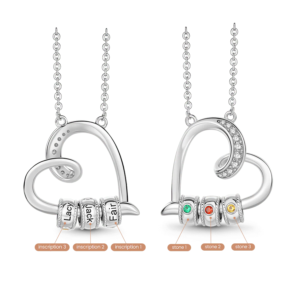 Gnoce Customized Birthstone Heart-shaped Openable Necklace - Image 2