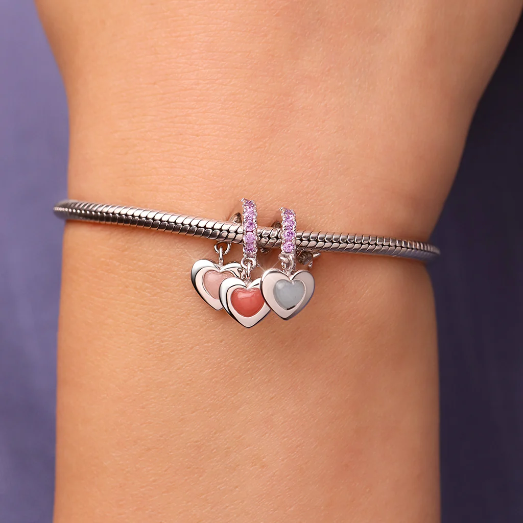 Gnoce Glow-in-the-Dark Stones Family Charm Platinum-plated Silver Blend - Image 7