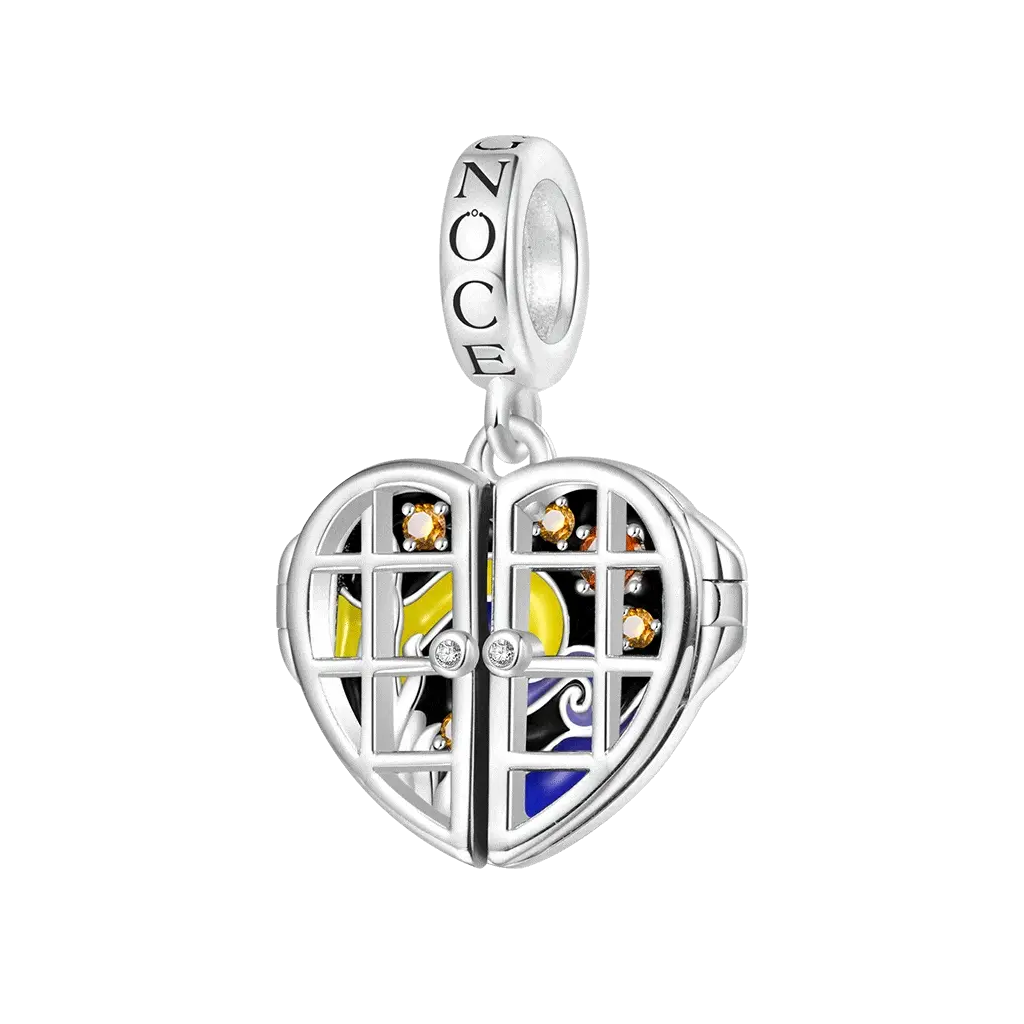 Gnoce Openable Heart Window & Galaxy Charm Platinum-plated Silver Blend - Image 2