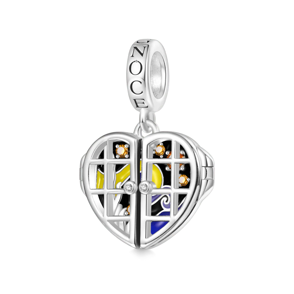 Gnoce Openable Heart Window & Galaxy Charm Platinum-plated Silver Blend - Image 3