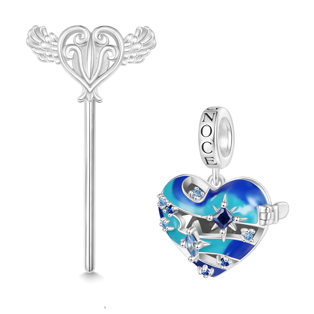 Gnoce Heart Solar System Neptune Charm Platinum-plated Silver Blend - Image 2