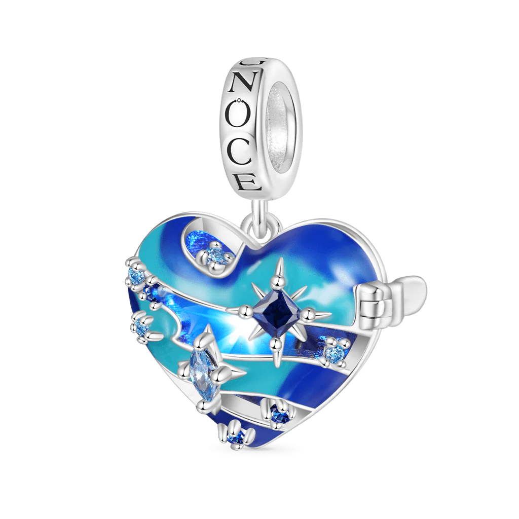Gnoce Heart Solar System Neptune Charm Platinum-plated Silver Blend - Image 3
