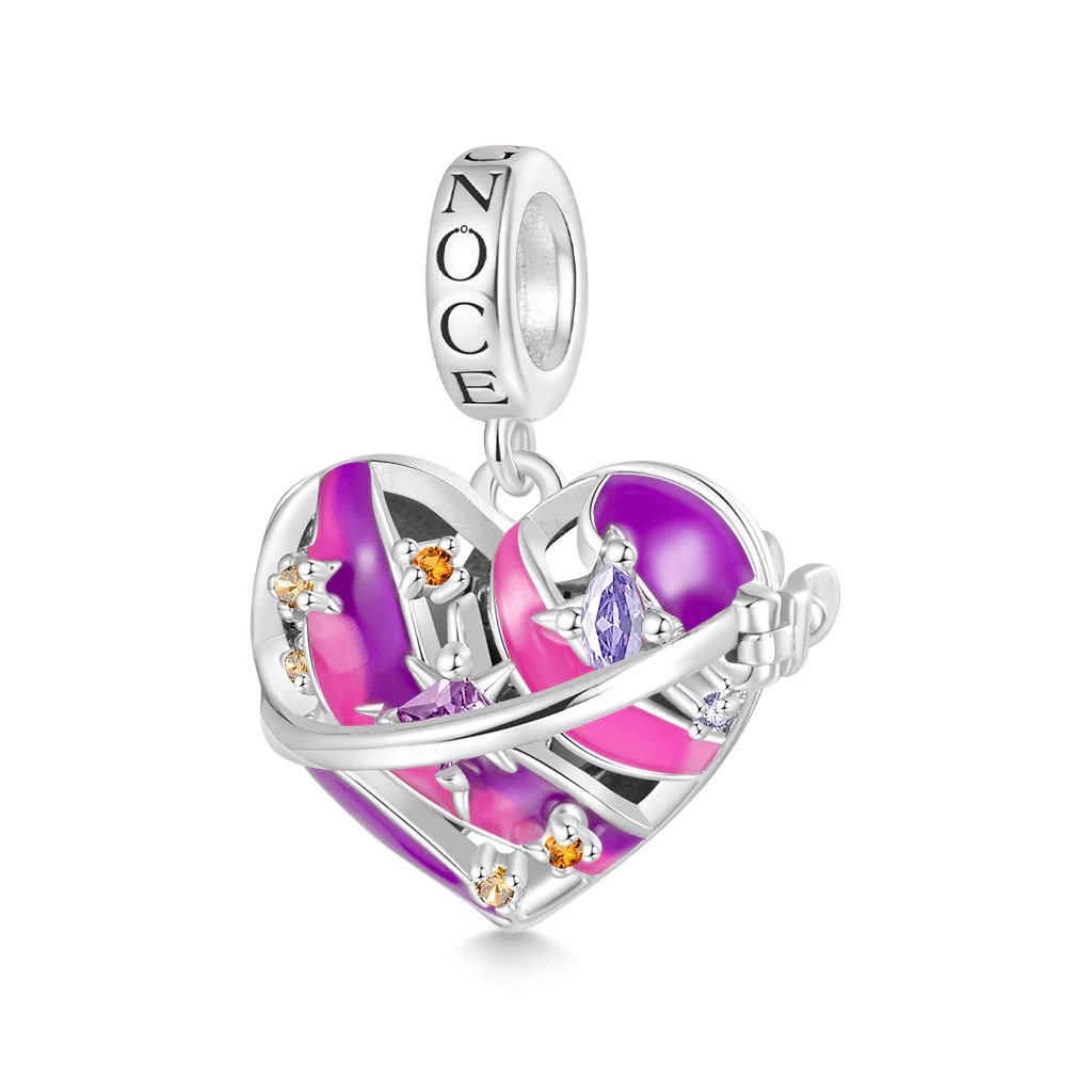 Gnoce Heart Solar System Saturn Charm Platinum-plated Silver Blend - Image 3