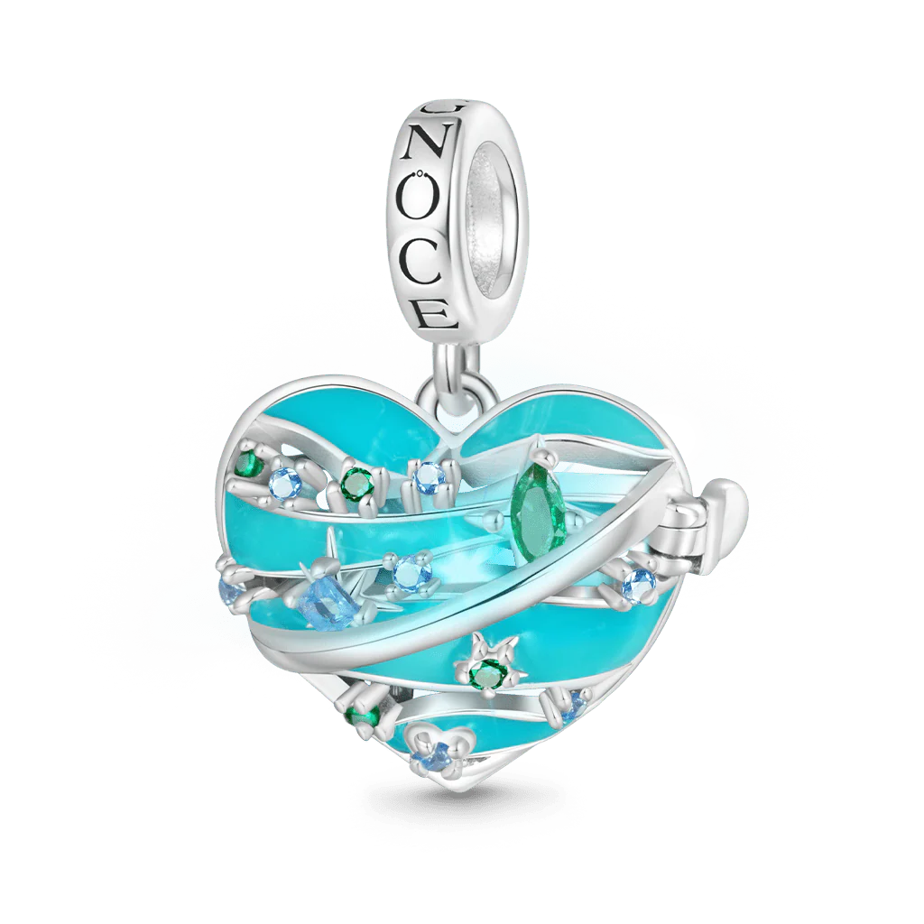 Gnoce Heart Solar System Uranus Charm Platinum-plated Silver Blend - Image 3