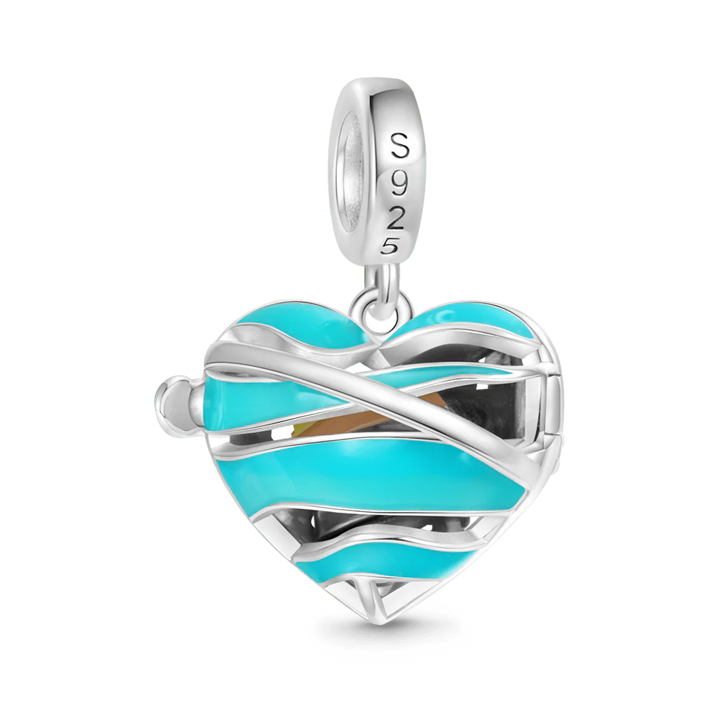 Gnoce Heart Solar System Uranus Charm Platinum-plated Silver Blend - Image 4