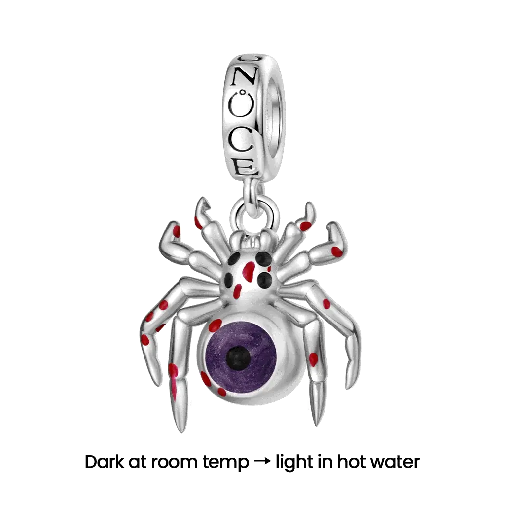 Gnoce Heated Color-changing Spider Charm Platinum-plated Silver Blend