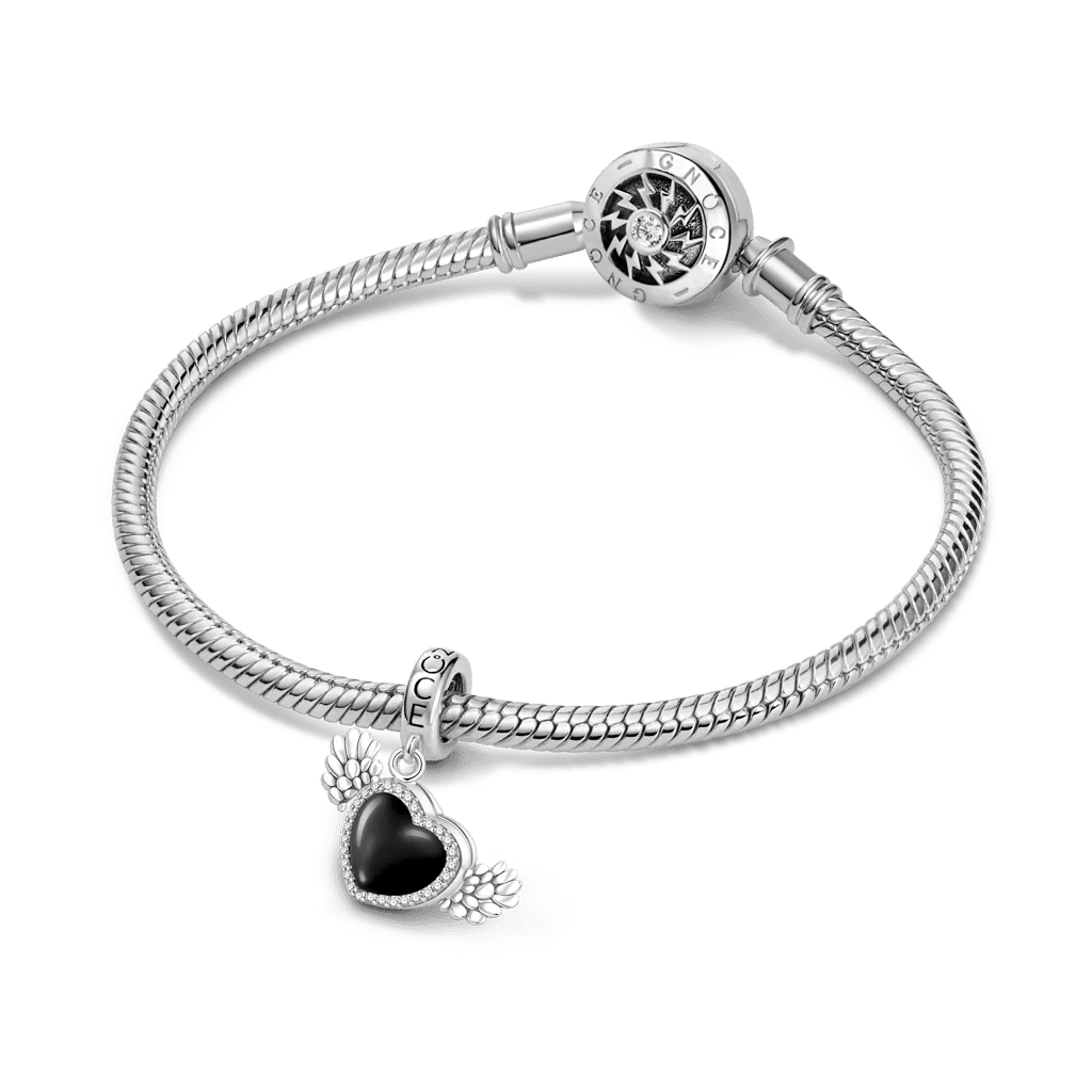 Gnoce Heating Color-changing Photo Angel Wings Charm Platinum-plated Silver Blend - Image 5
