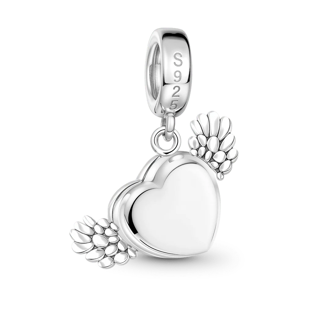 Gnoce Heating Color-changing Photo Angel Wings Charm Platinum-plated Silver Blend - Image 7