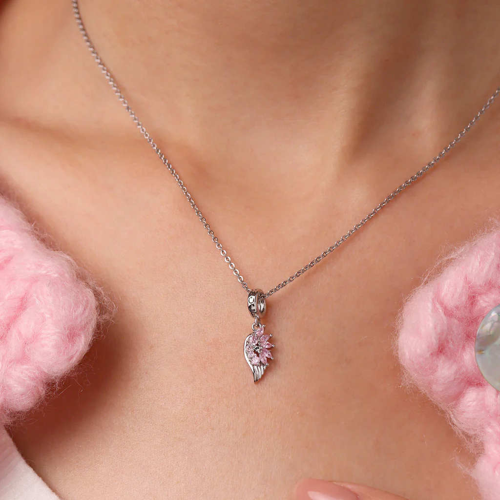 Gnoce Heaven Blessing Angel Wings Birthstone Charm Platinum-plated Silver Blend - Image 6
