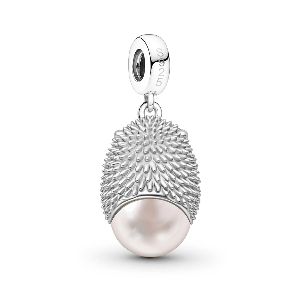 Gnoce Hedgehog with Pearl Charm Platinum-plated Silver Blend - Image 5