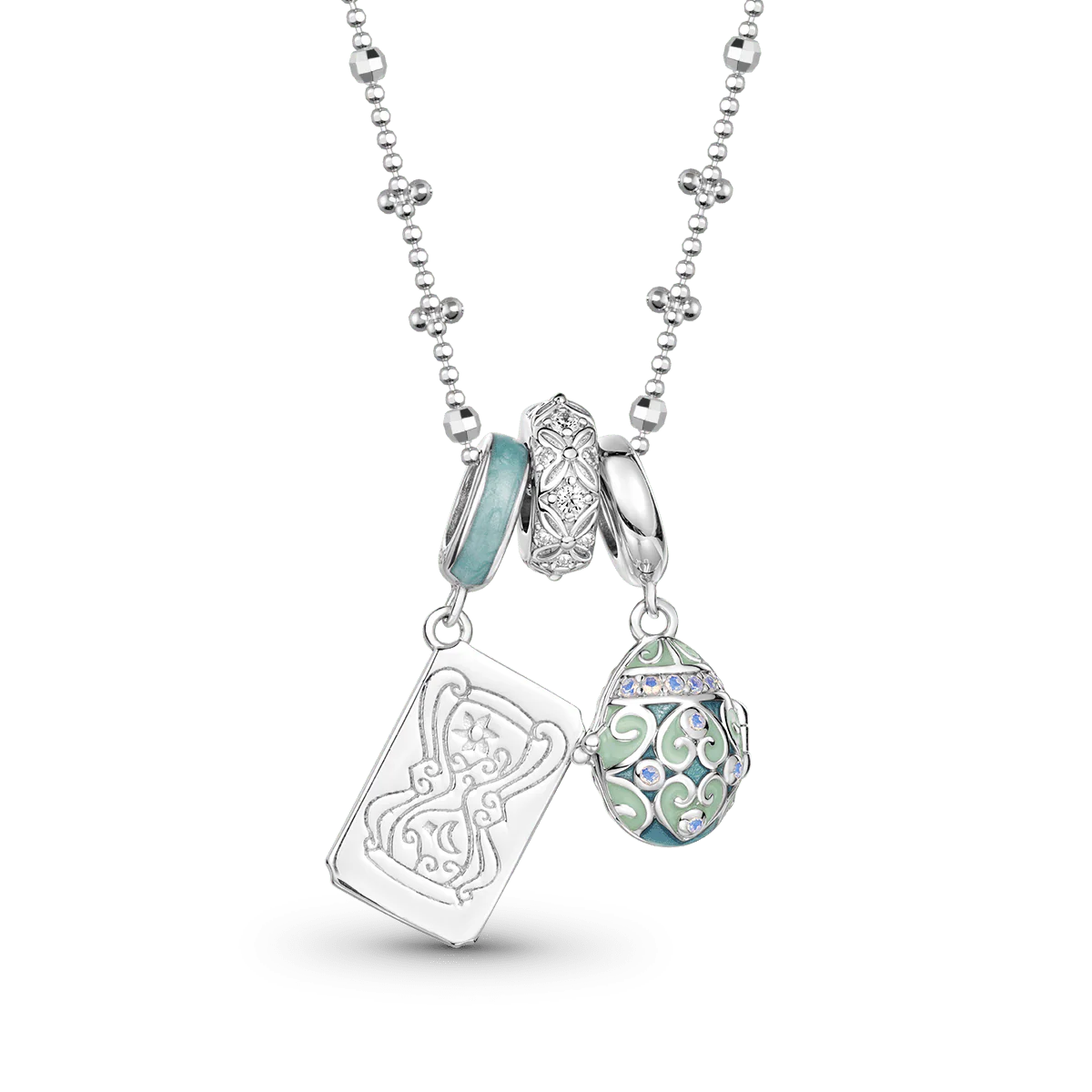 Gnoce Openable Lucky Egg and Hermit Tarot Pendant Necklace Set - Image 6