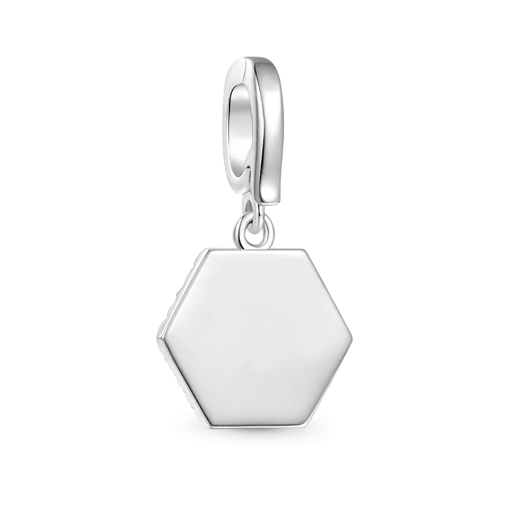 Gnoce Hexagon Sister Family Clasp Clusters Charm Platinum-plated Silver Blend - Image 2