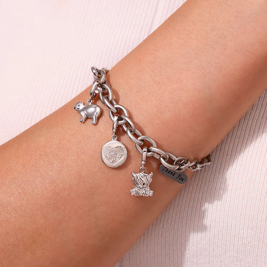Gnoce Highland Cow Clasp Clusters Charm Platinum-plated Silver Blend - Image 6