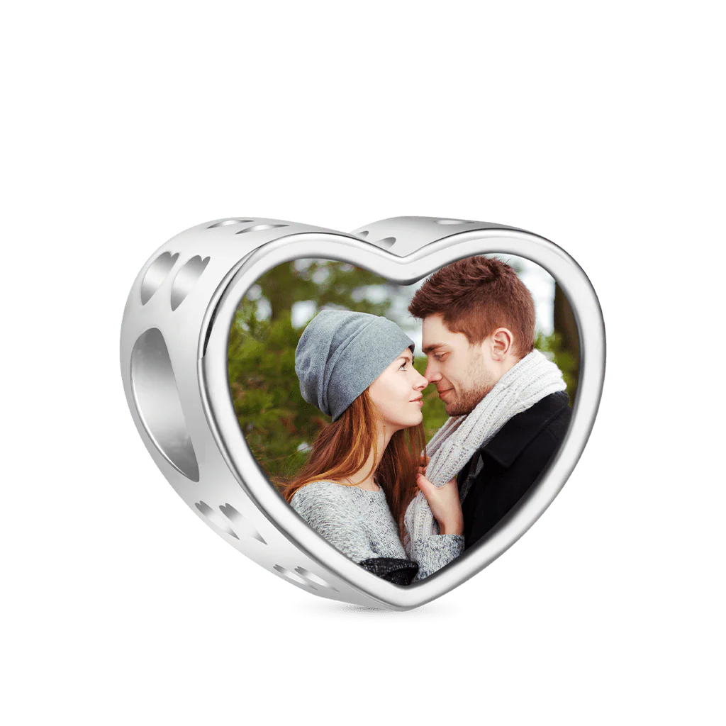Gnoce Highland Cow Couple Photo Charm Platinum-plated Silver Blend - Image 2