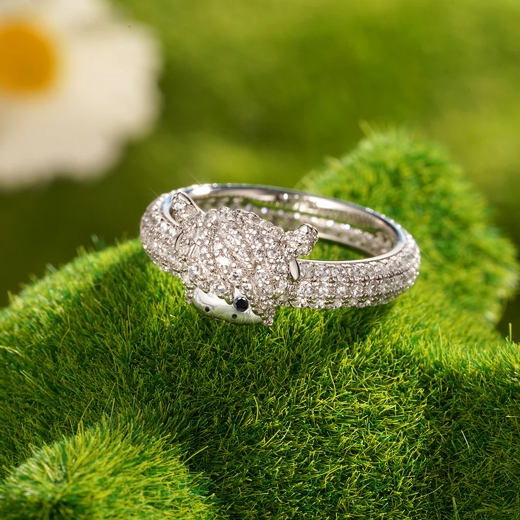 Gnoce Highland Cow Diamond Ring Platinum-plated Silver Blend - Image 3