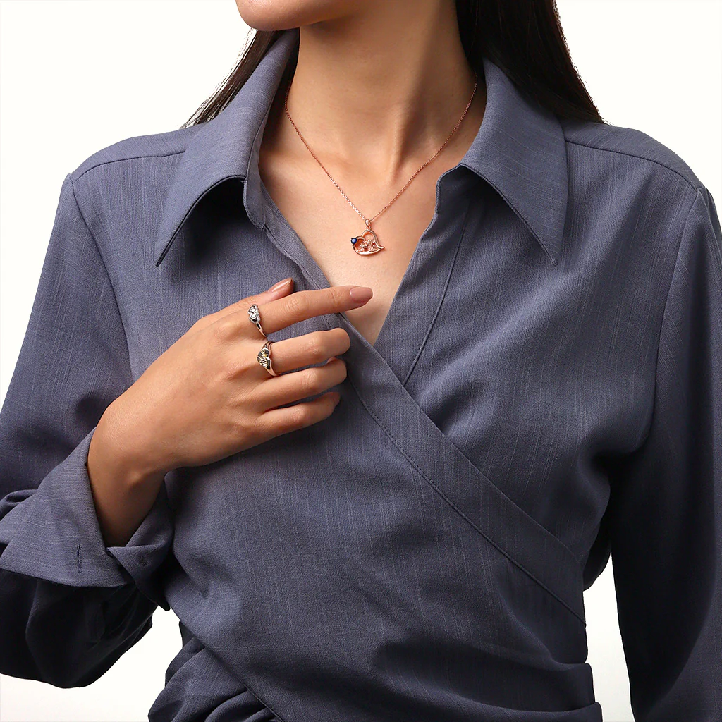 Gnoce "I love you forever" Highland Cow Heart Birthstone Necklace - Image 6