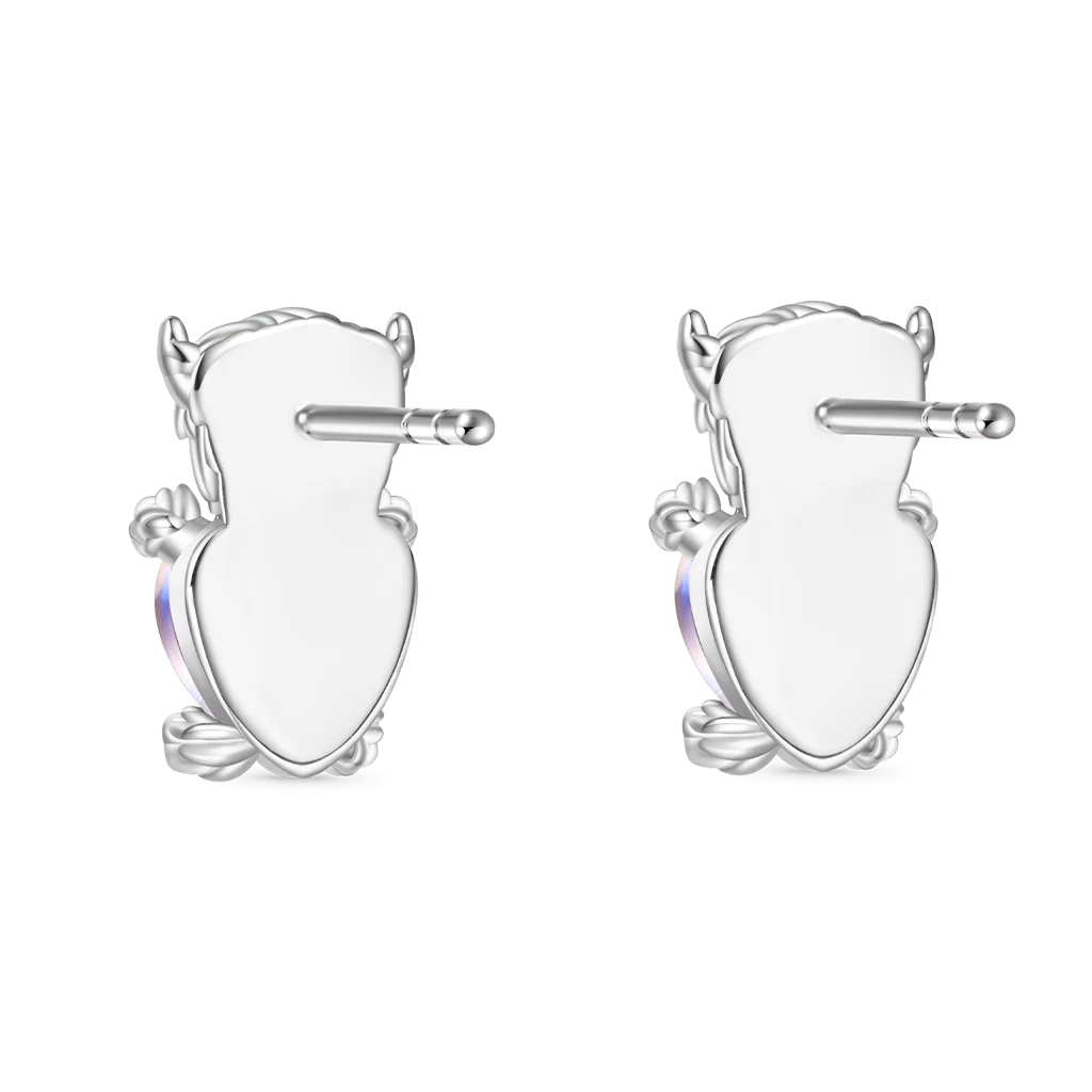 Gnoce Highland Cow Embraces Moonstone Earrings Platinum-plated Silver Blend - Image 2