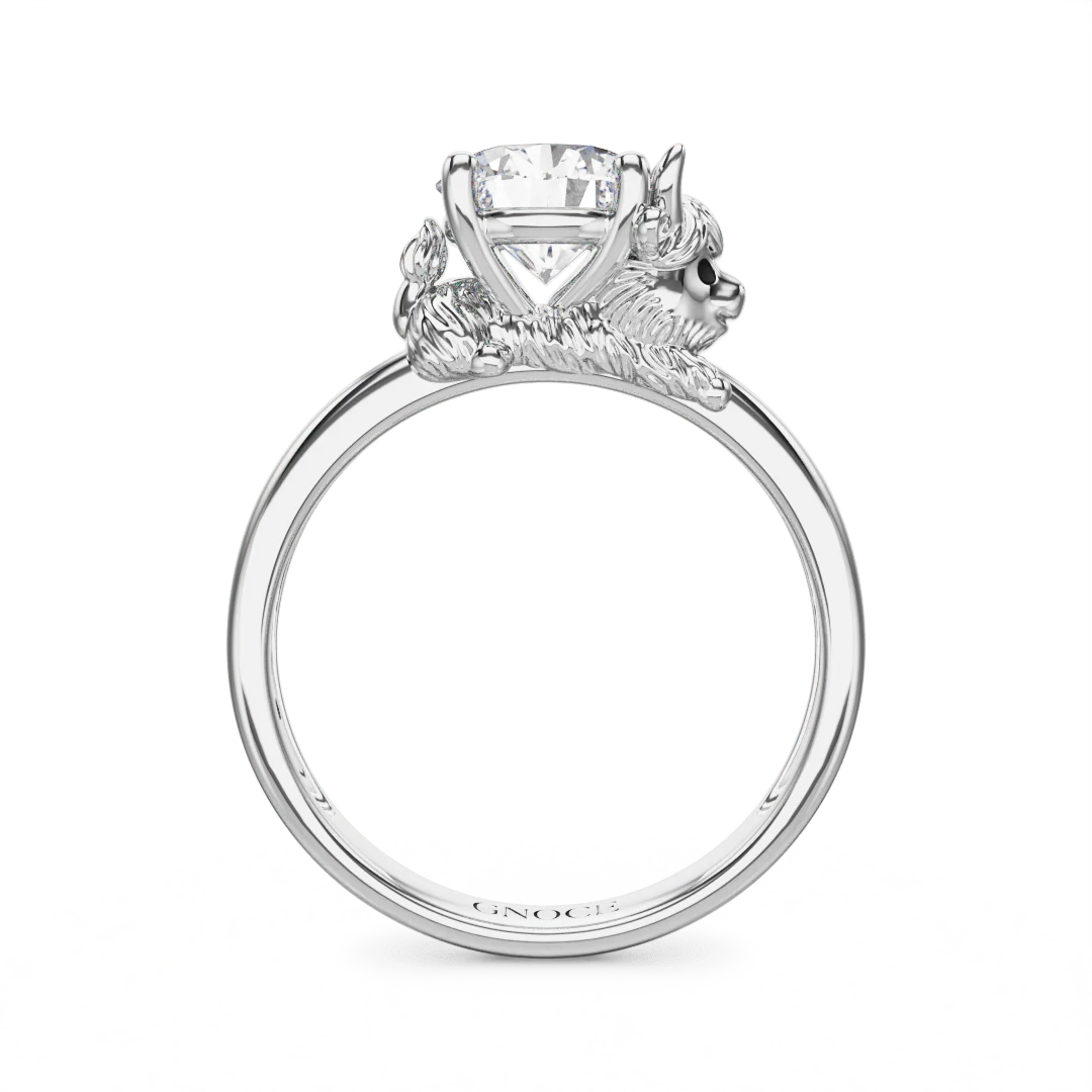 Gnoce Highland Cow Embraces Moissanite Ring Platinum-plated Silver Blend - Image 5