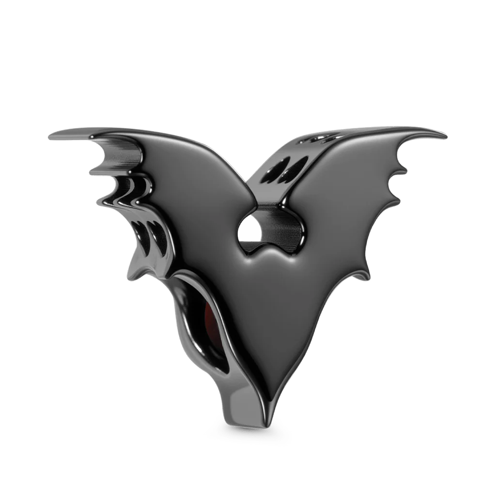 Gnoce Halloween Bat Birthstone Charm Platinum-plated Silver Blend - Image 3
