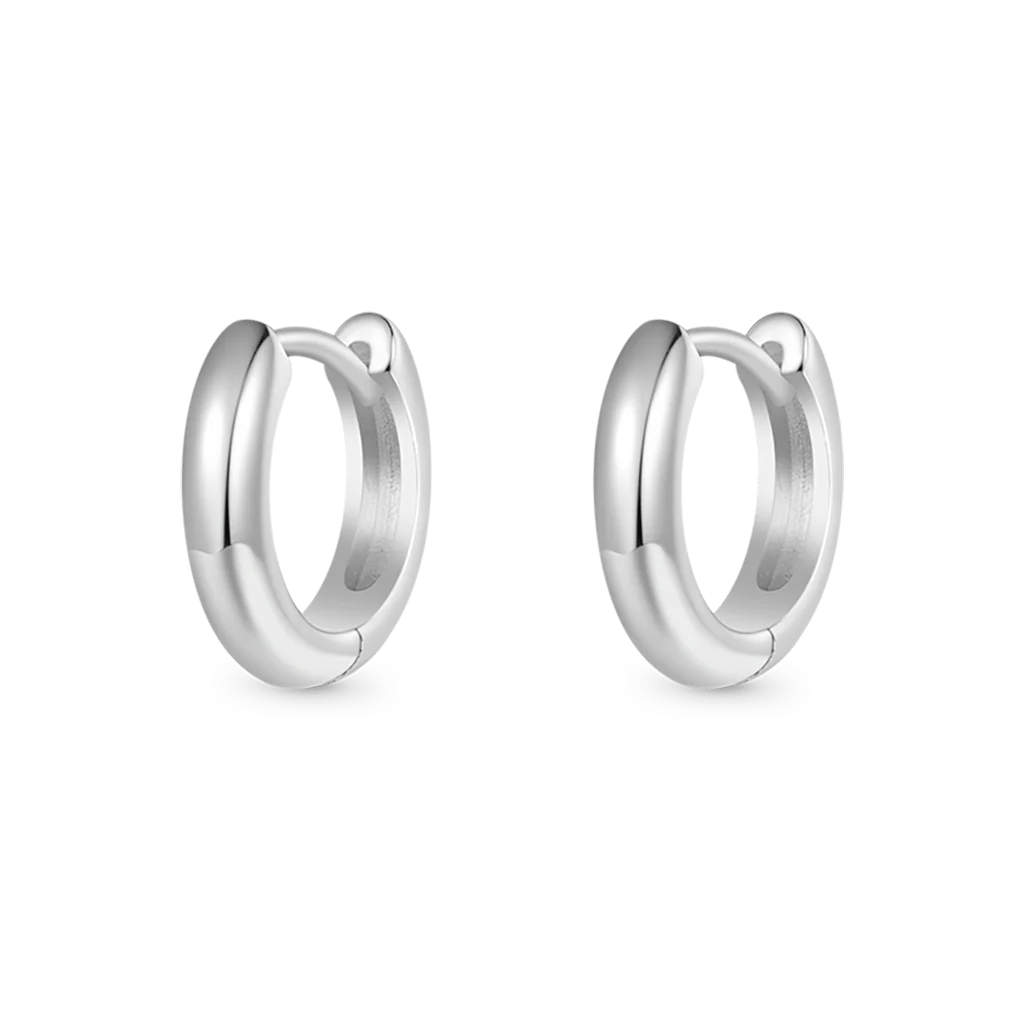 Gnoce High Polish Plain Color  Earrings Platinum-plated Silver Blend - Image 2