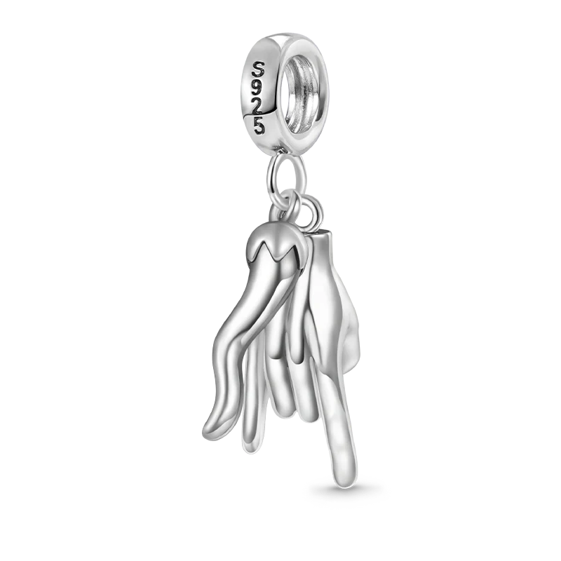 Gnoce Lucky Horn & Hand Sign Charm Platinum-plated Silver Blend - Image 2