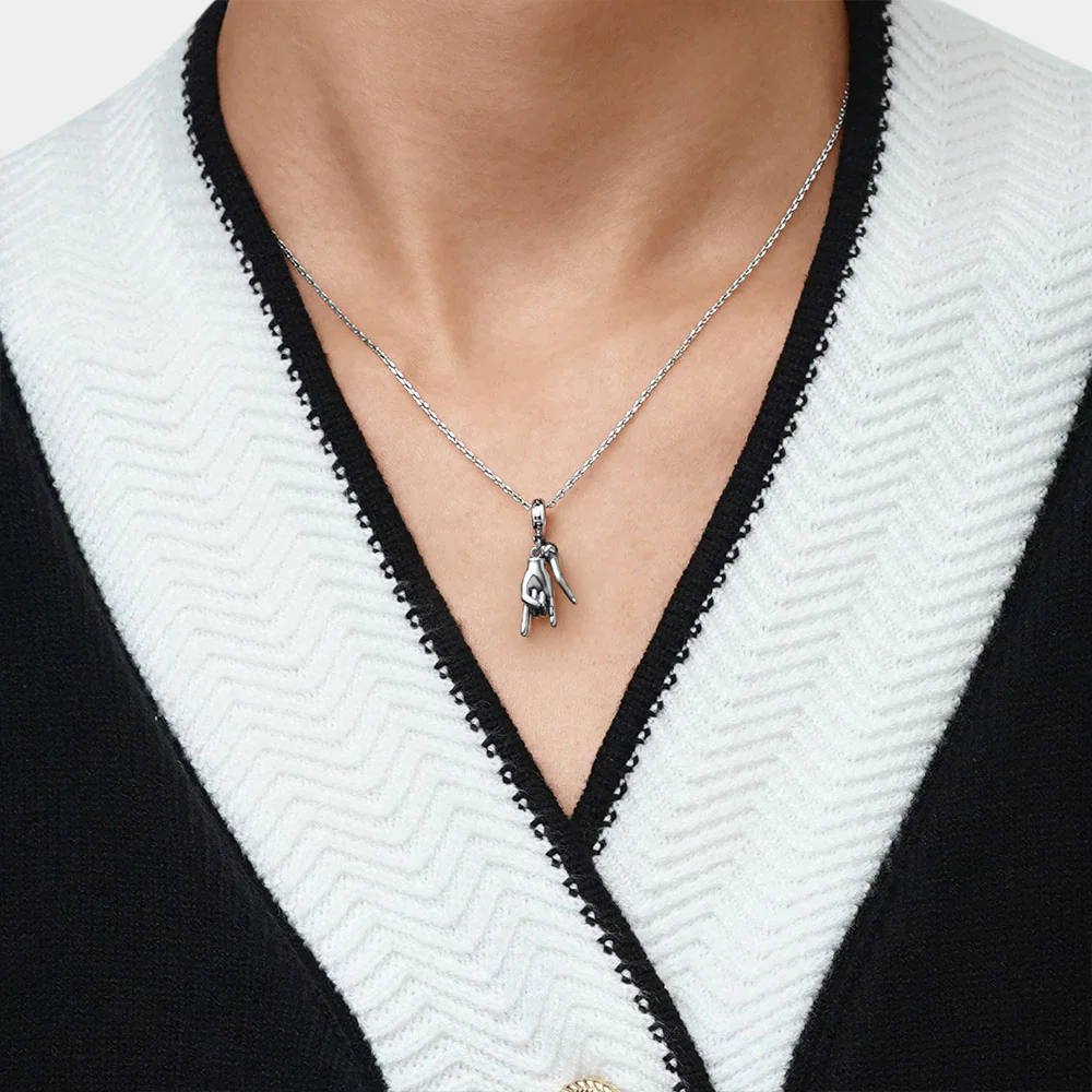 Gnoce Lucky Horn & Hand Sign Charm Platinum-plated Silver Blend - Image 7