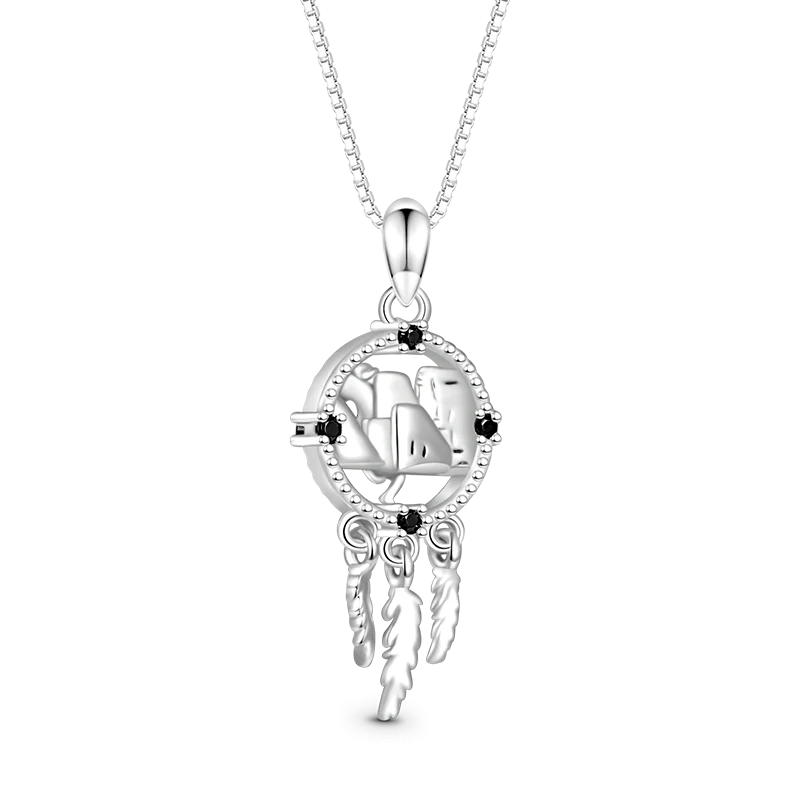 Gnoce Horse Dream Catcher Necklace Platinum-plated Silver Blend - Image 2
