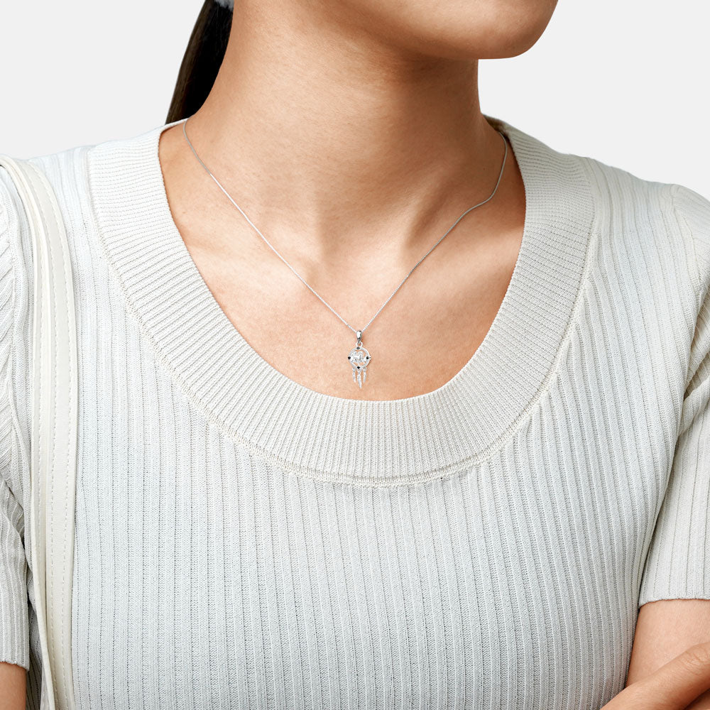 Gnoce Horse Dream Catcher Necklace Platinum-plated Silver Blend - Image 4