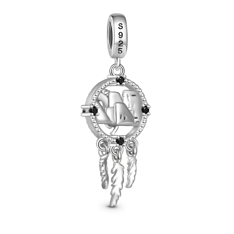 Gnoce Horse Dream Catcher Charm Platinum-plated Silver Blend - Image 2