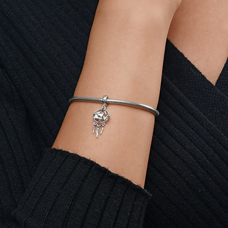 Gnoce Horse Dream Catcher Charm Platinum-plated Silver Blend - Image 4