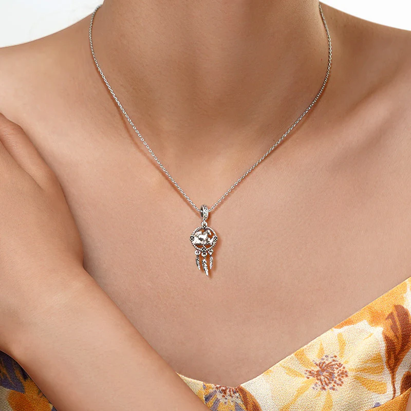 Gnoce Horse Dream Catcher Charm Platinum-plated Silver Blend - Image 6