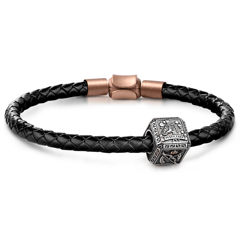 Gnoce Four Horsemen of Apocalypse Men's Charm Platinum-plated Silver Blend