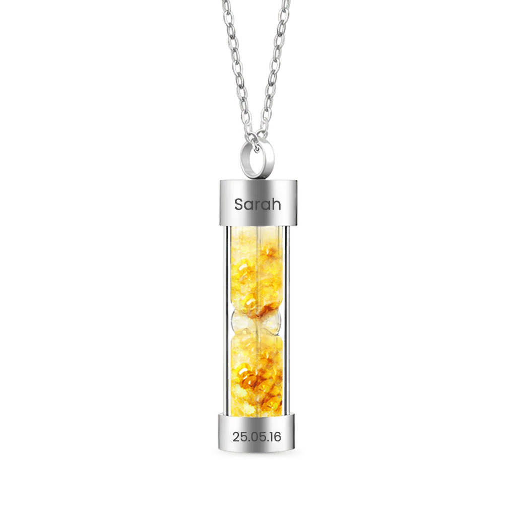 Gnoce Custom Name Necklace Hourglass Remember Gift